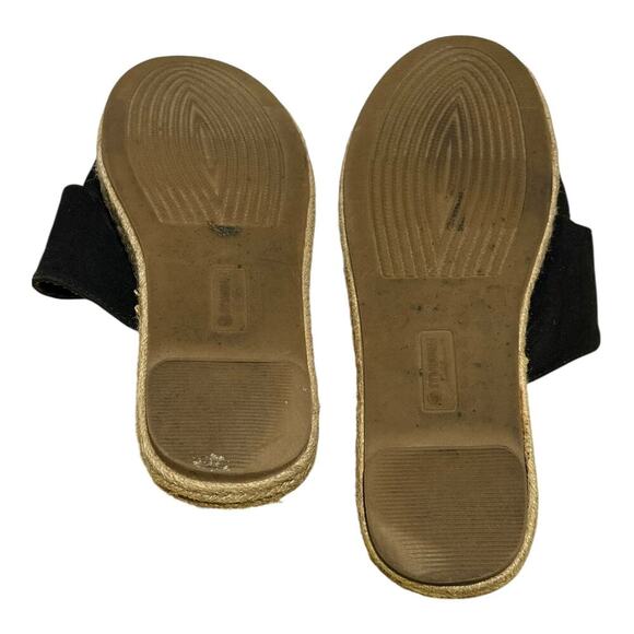 Makalu California Black Suede Buckle Sandals Espadrille Slip-On Women's Size 8.5 - Picture 9 of 9